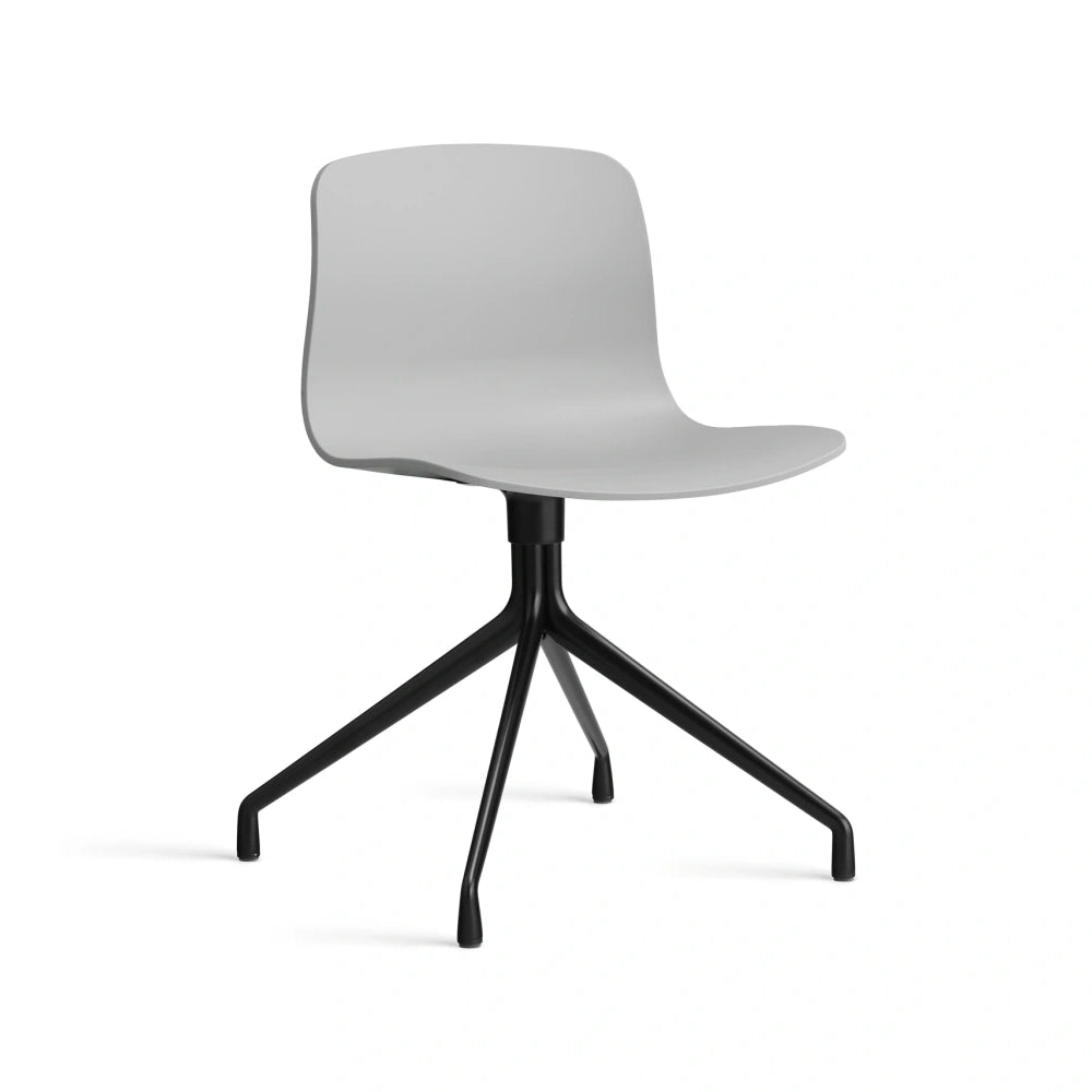 HAY AAC 10 bare shell in concrete grey with black powder coated aluminium four-star swivel base