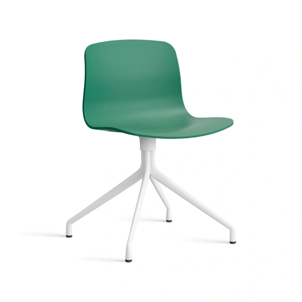 HAY AAC 10 bare shell in teal green with white powder coated aluminium four-star swivel base