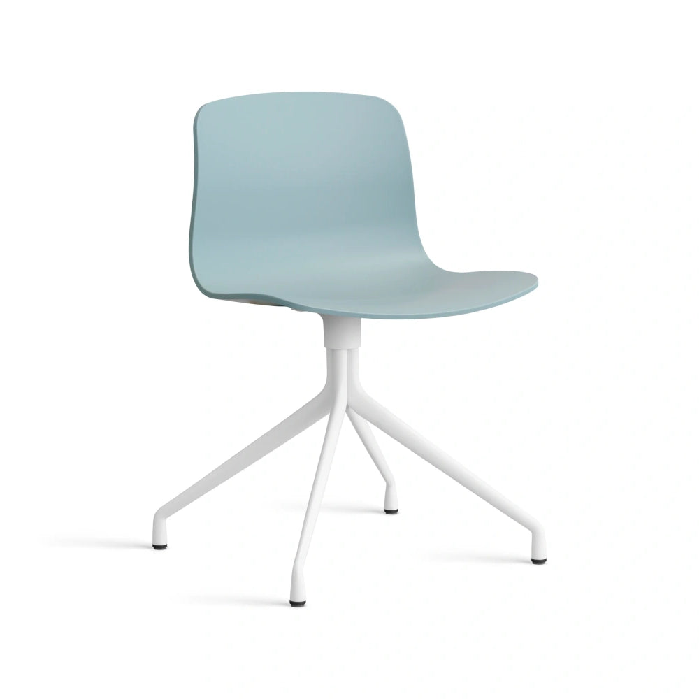 HAY AAC 10 bare shell in dusty blue with white powder coated aluminium four-star swivel base