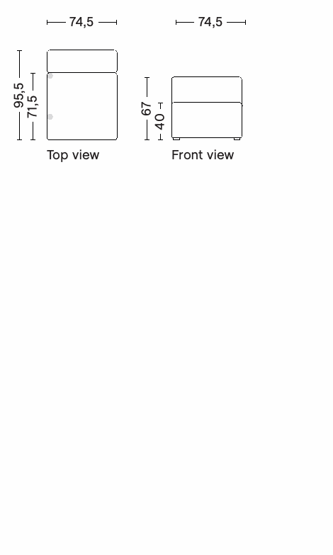 HAY Mags module 1063RE, manufacturer technical drawing