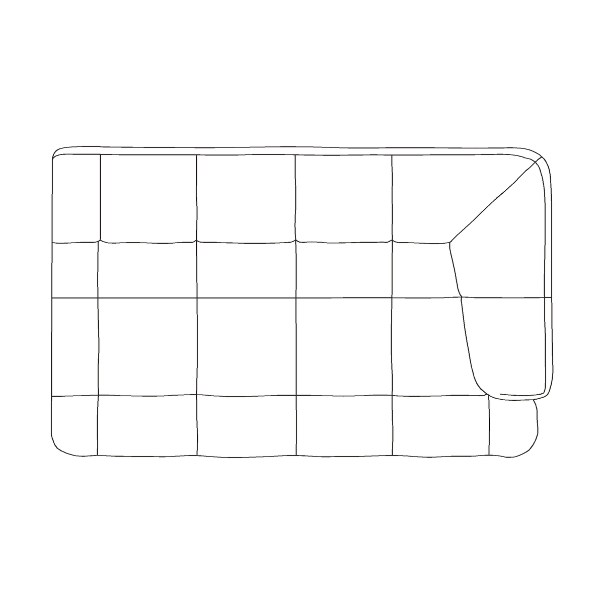 HAY Quilton Wide right armrest (301), manufacturer shape drawing.