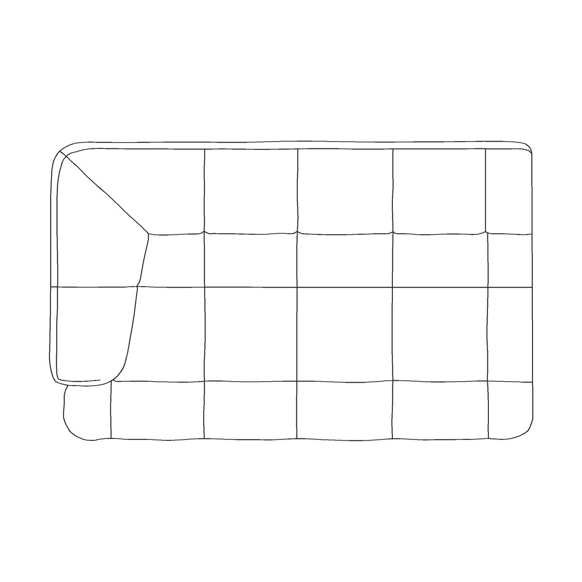 HAY Quilton Wide left armrest (302), manufacturer shape drawing.
