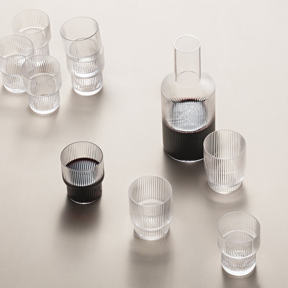 Ferm Living Ripple carafe and glassware
