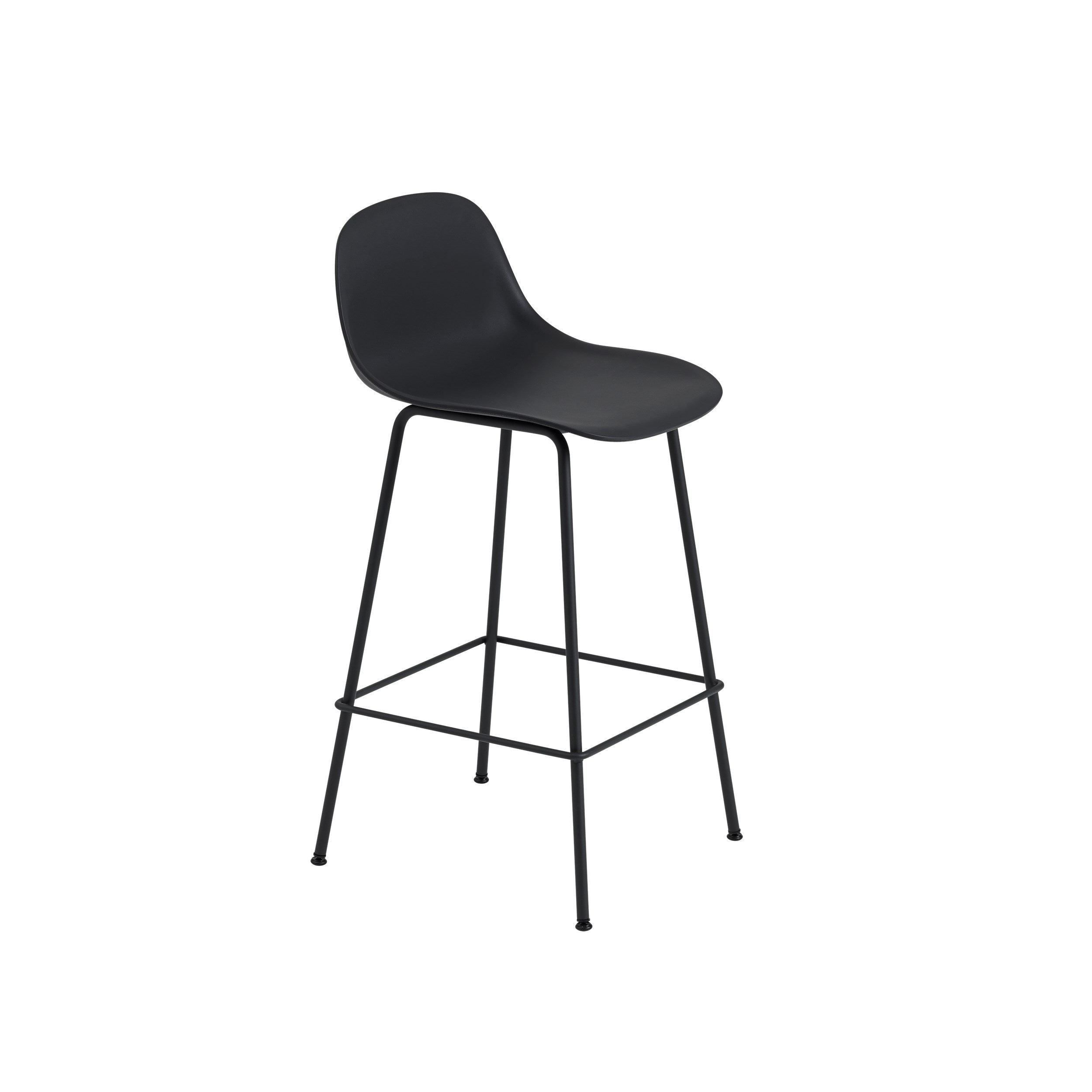 Muuto Fiber Counter & Bar Stool with Backrest - Tube Base