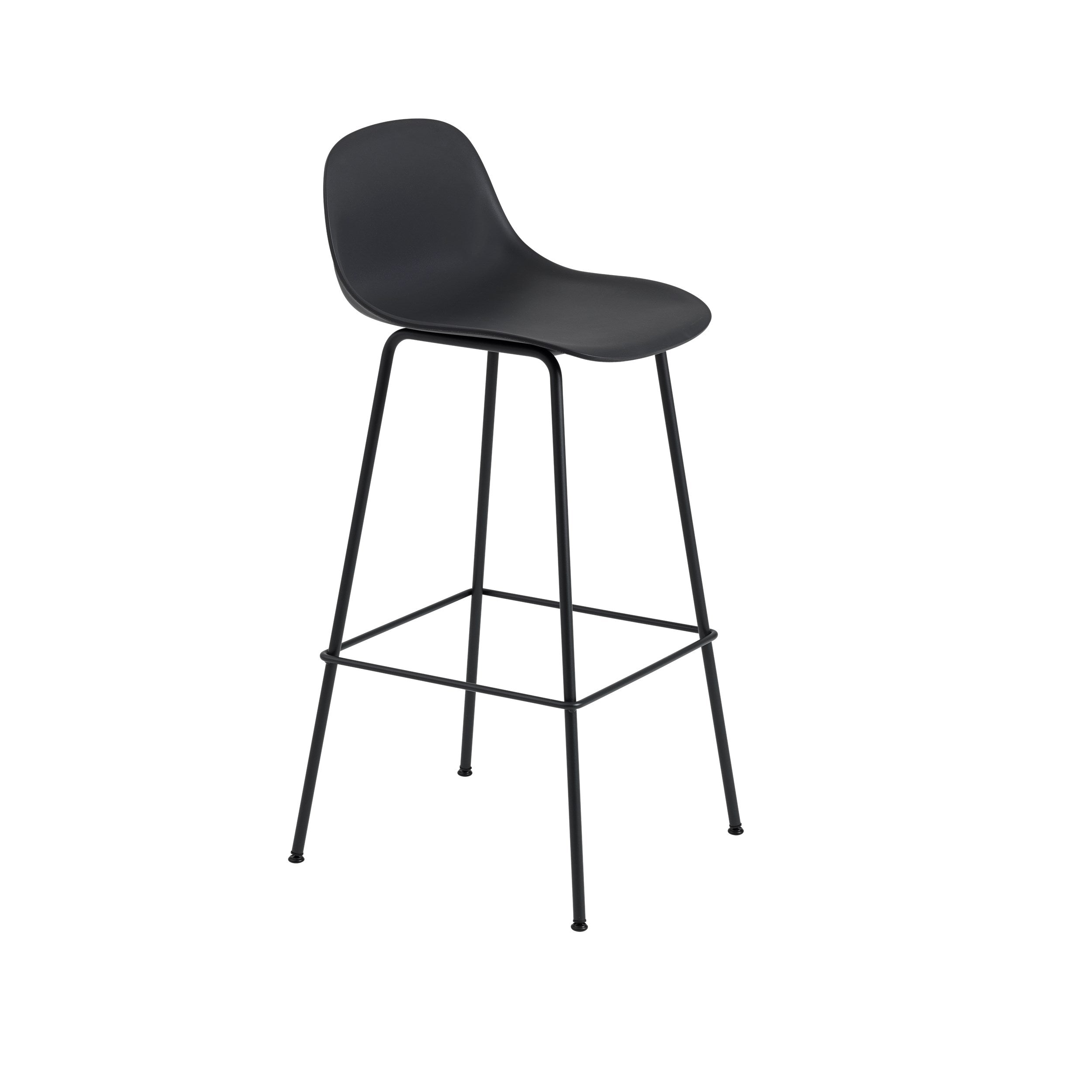 Muuto Fiber Counter & Bar Stool with Backrest - Tube Base